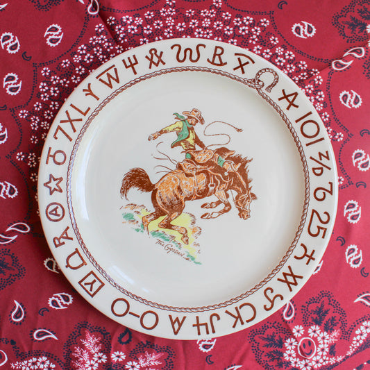 Original 1950s Wallace China Company "Westward Ho Rodeo" Dinnerware