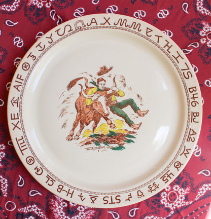 Original 1950s Wallace China Company "Westward Ho Rodeo" Dinnerware