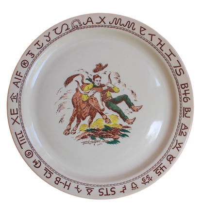 Original 1950s Wallace China Company "Westward Ho Rodeo" Dinnerware