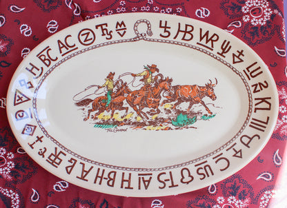 Original 1950s Wallace China Company "Westward Ho Rodeo" Dinnerware