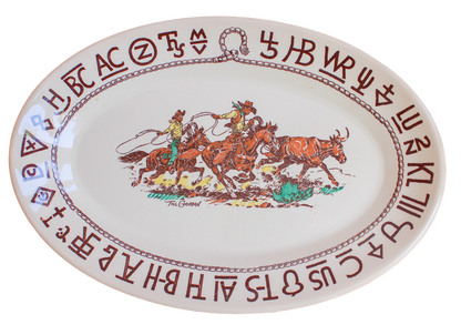 Original 1950s Wallace China Company "Westward Ho Rodeo" Dinnerware