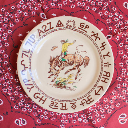 Original 1950s Wallace China Company "Westward Ho Rodeo" Dinnerware
