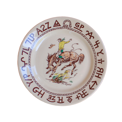 Original 1950s Wallace China Company "Westward Ho Rodeo" Dinnerware