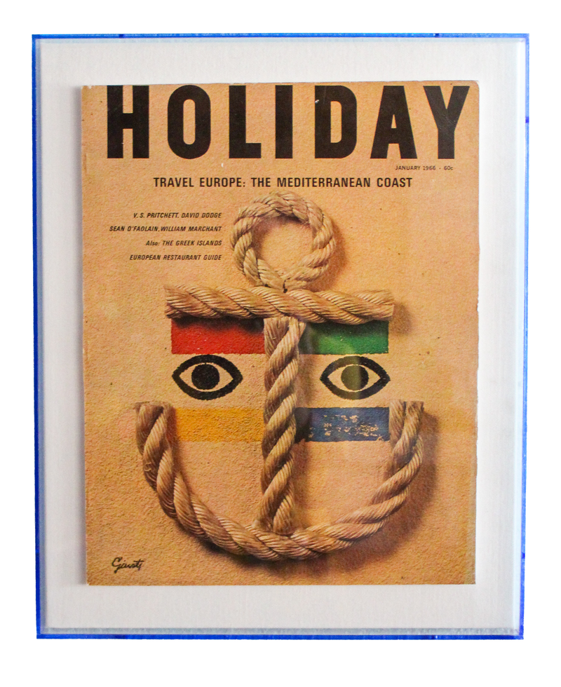 Framed Holiday Magazine Cover - January 1966, "Travel Europe (Rope Anchor)"