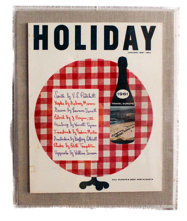 Framed Holiday Magazine Cover - January 1961, "Travel Europe (Red Check Table)"