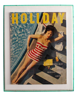 Framed Holiday Magazine Cover - June 1954, "The Bathing Suit" (Teal Frame)