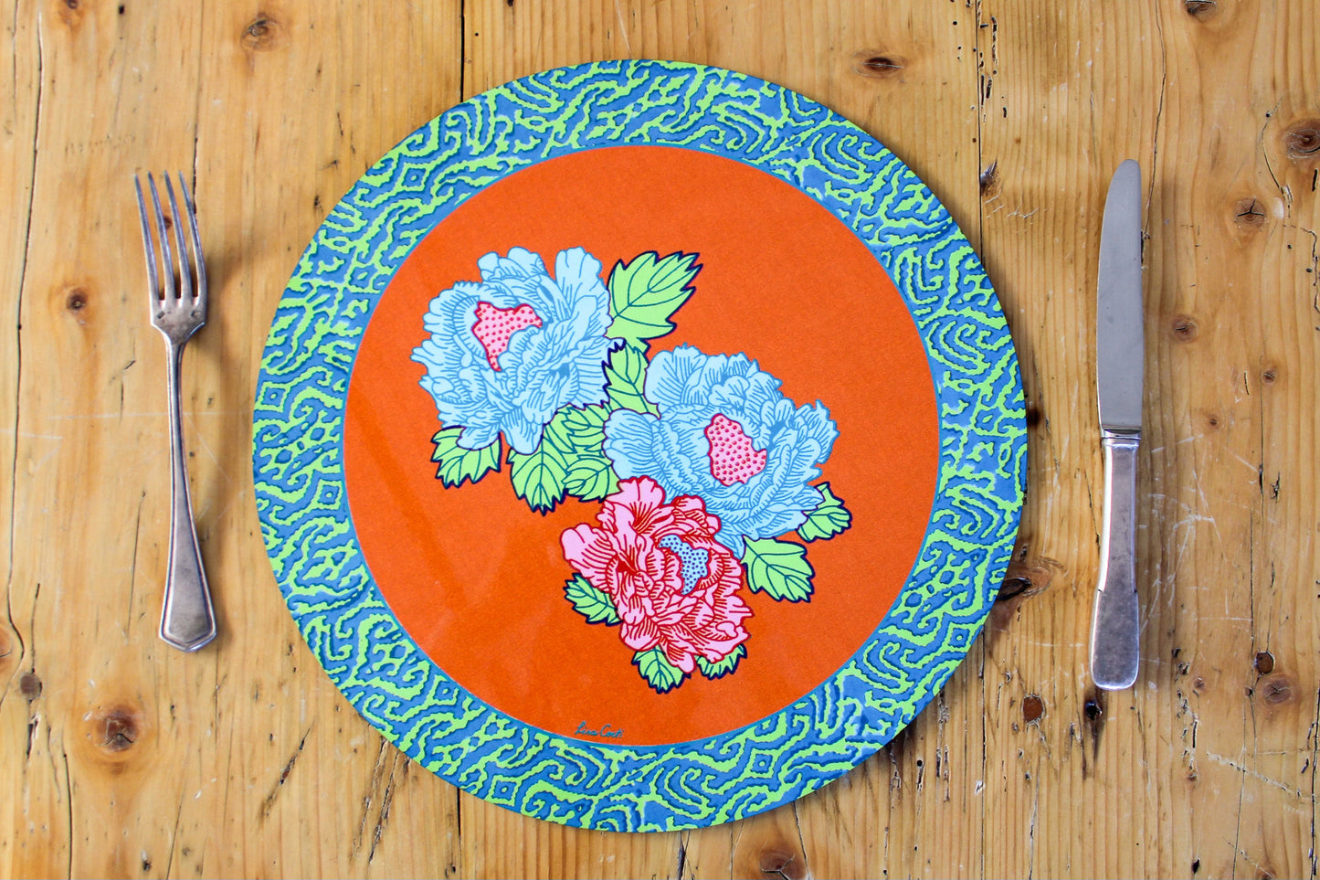 Kauai Peony Placemat - Orange