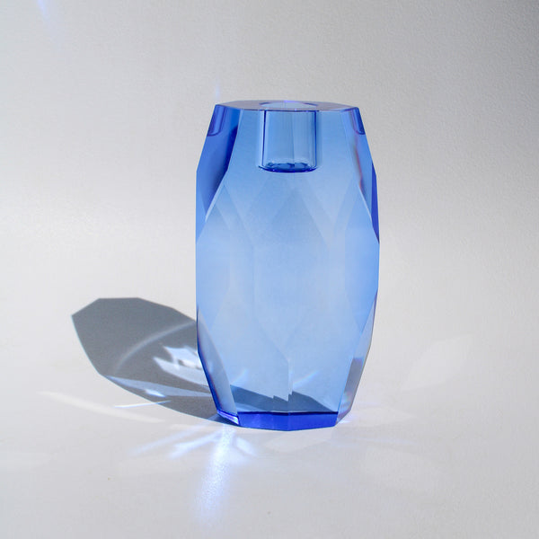 Gem Crystal Candleholder - Cobalt