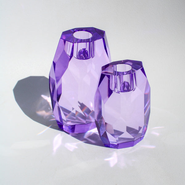 Gem Crystal Candleholder - Violet