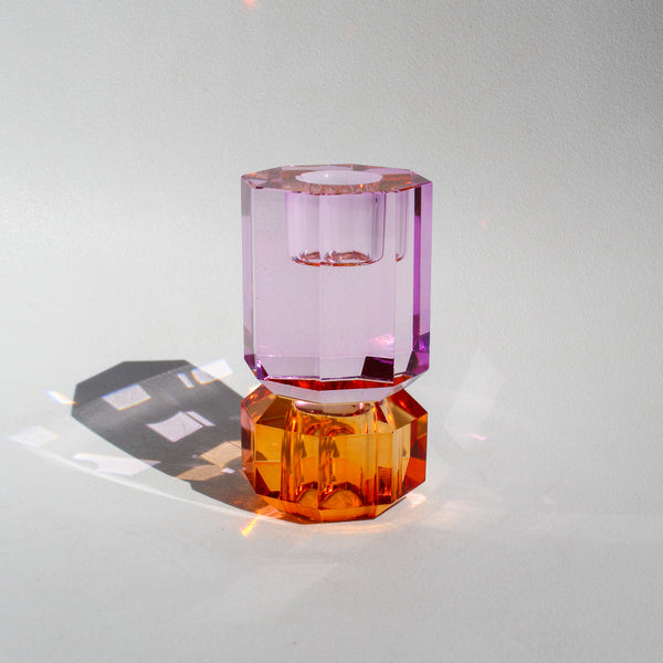 Aldo Crystal Candleholder - Orange
