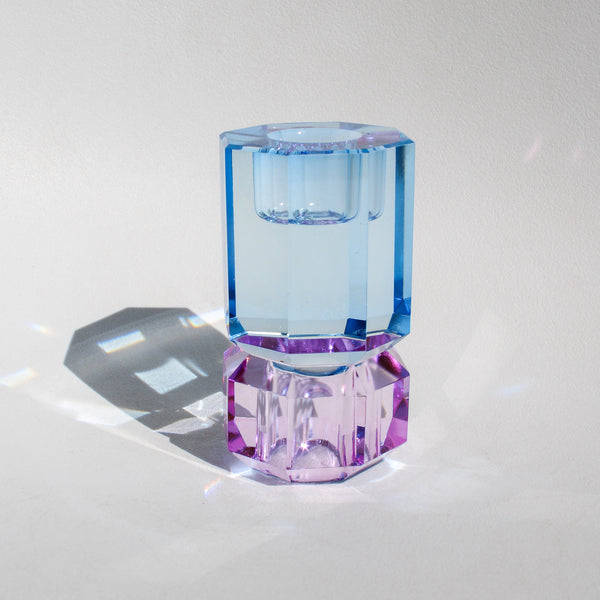 Aldo Crystal Candleholder - Cobalt