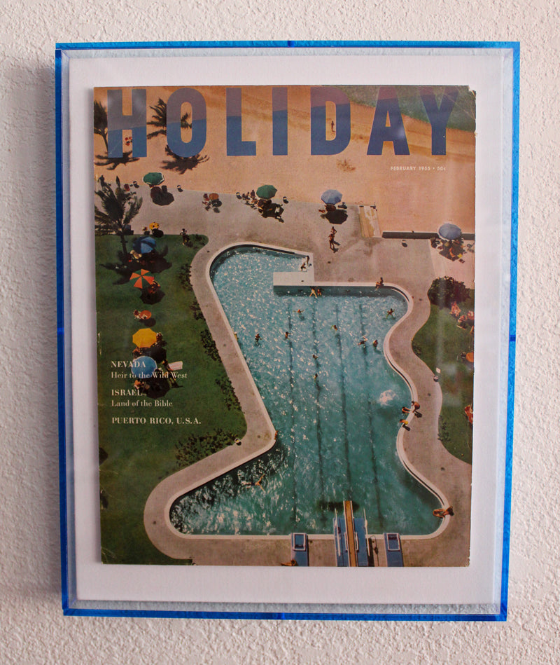 Framed Holiday Magazine Cover - February 1955 "Nevada Pool"