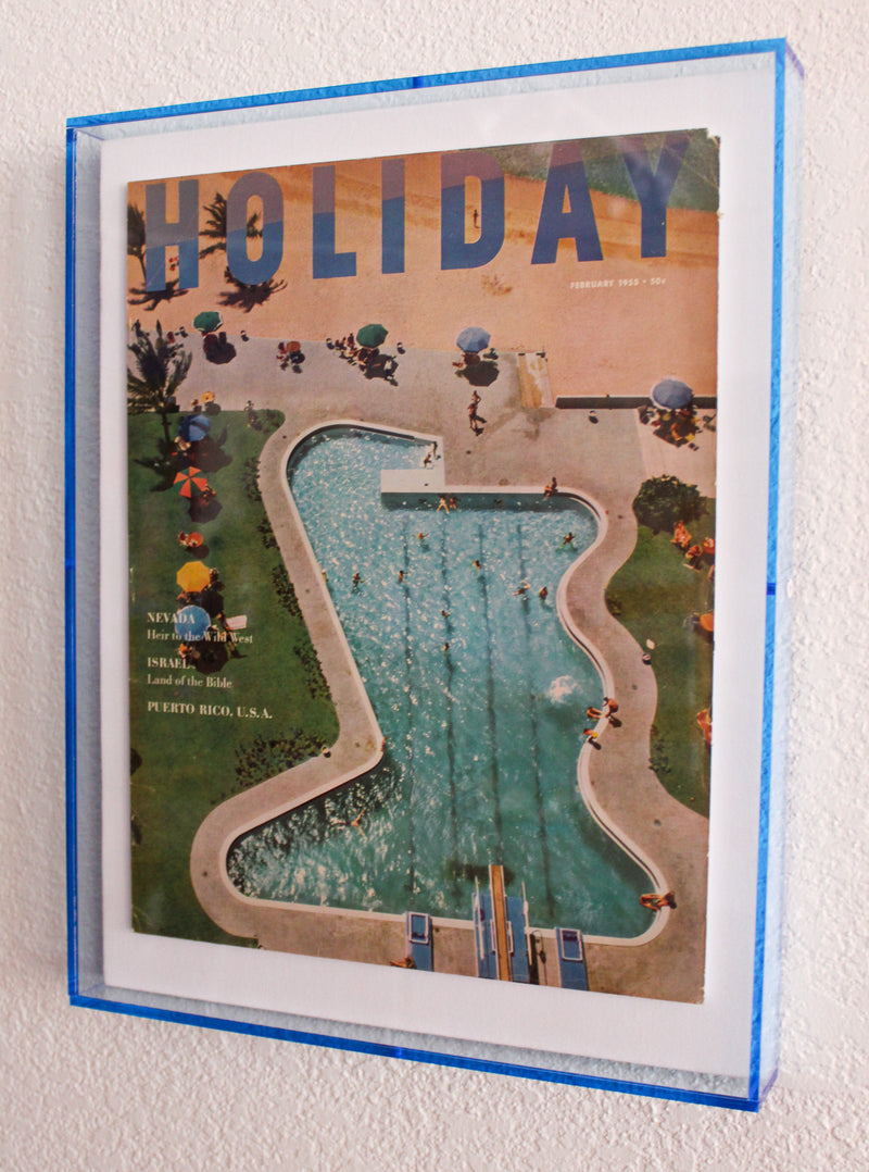 Framed Holiday Magazine Cover - February 1955 "Nevada Pool"