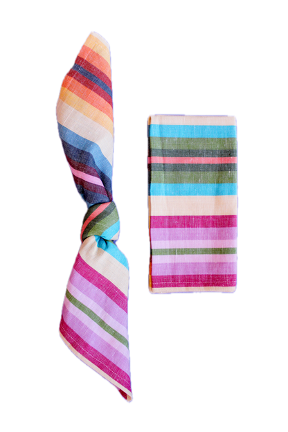 Mini Rainbow Stripe Napkins - Set of 4