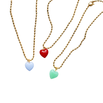 Bacio Murano Glass Heart Necklace