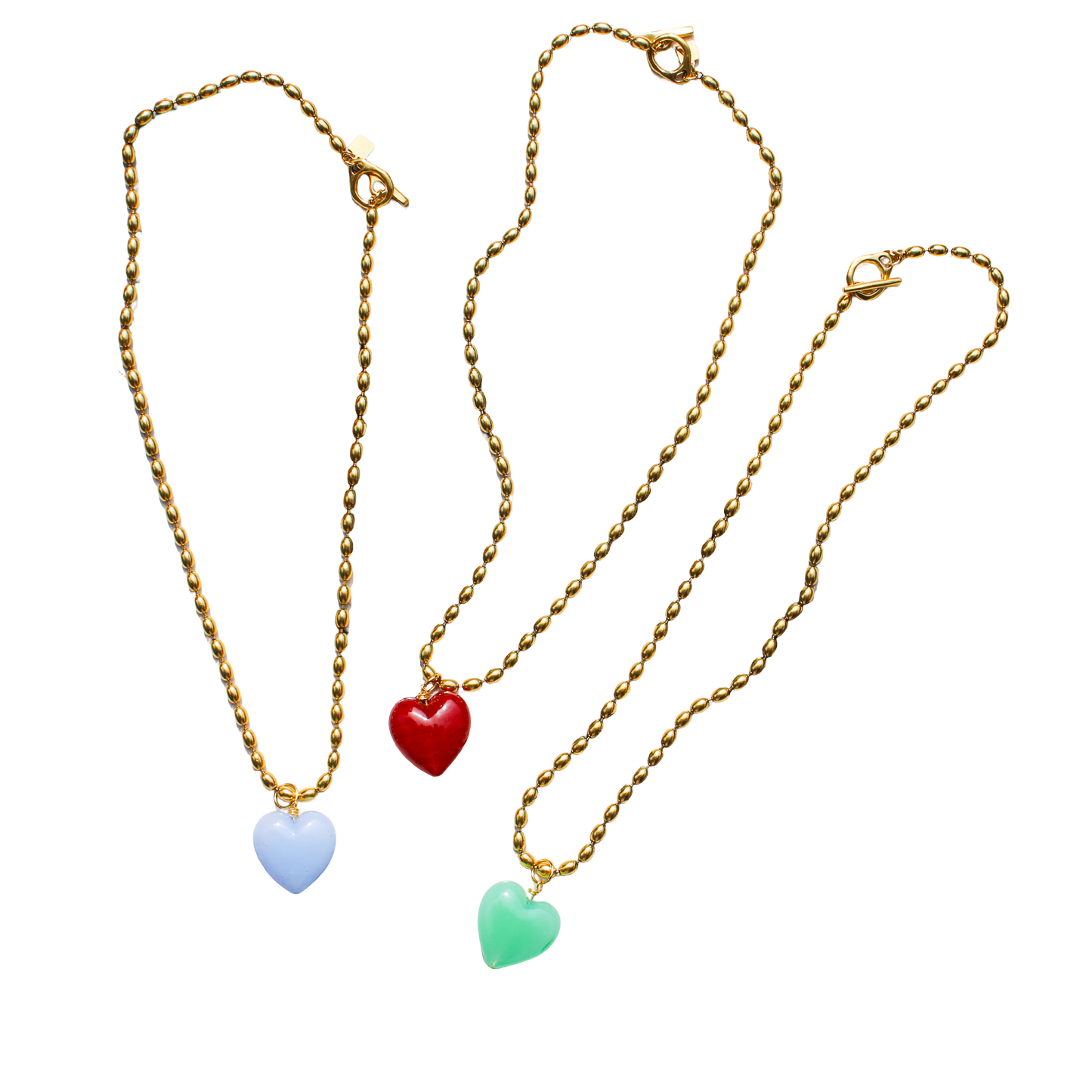 Bacio Murano Glass Heart Necklace