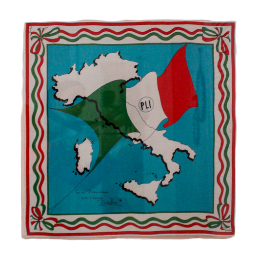 Framed Mid Century Handkerchief - "Emilio Pucci - Italy Political Scarf"