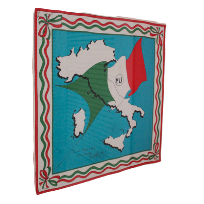 Framed Mid Century Handkerchief - "Emilio Pucci - Italy Political Scarf"