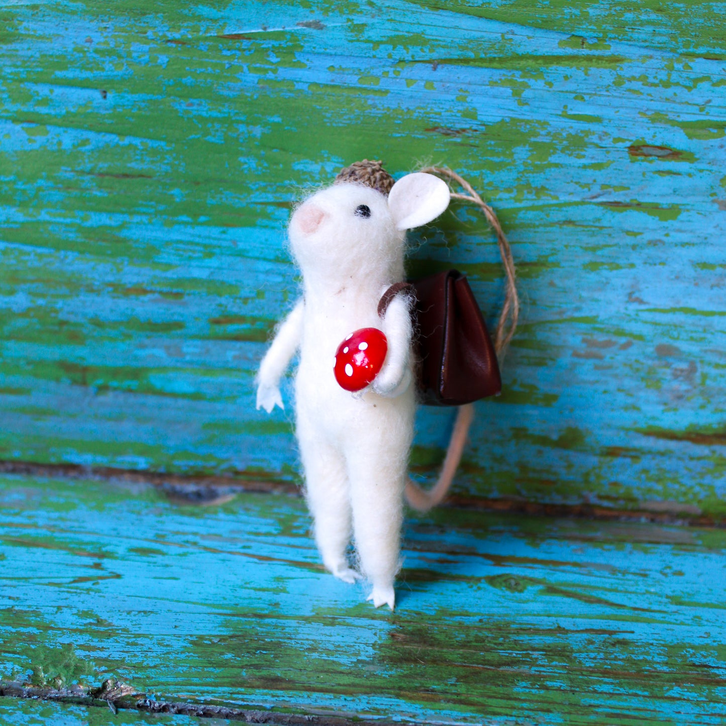 Mouse Mushroom Hunter Ornament