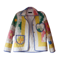 Quilt Blazer Jacket - 1950s Grandma's Flower Garden