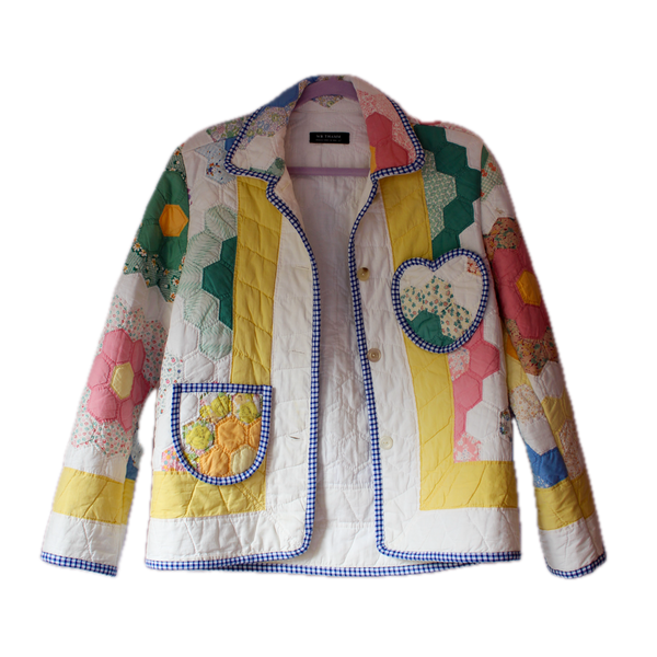 Quilt Blazer Jacket - 1950s Grandma's Flower Garden