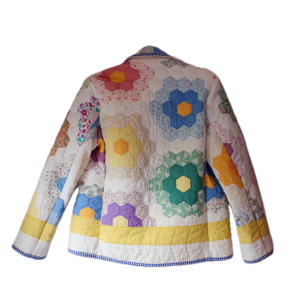 Quilt Blazer Jacket - 1950s Grandma's Flower Garden