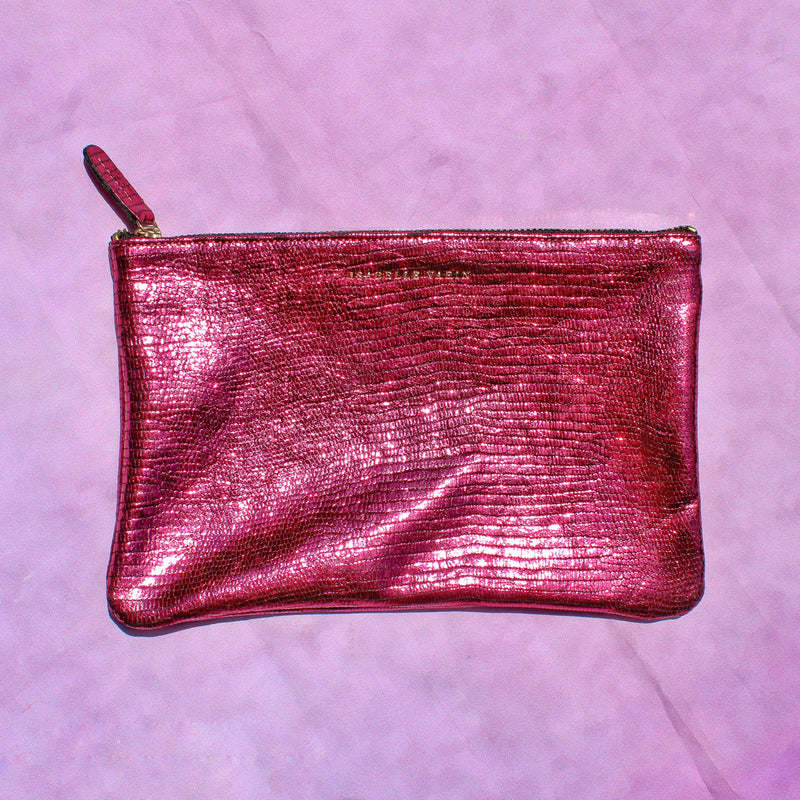 Shimmer Leather Pouch - Medium