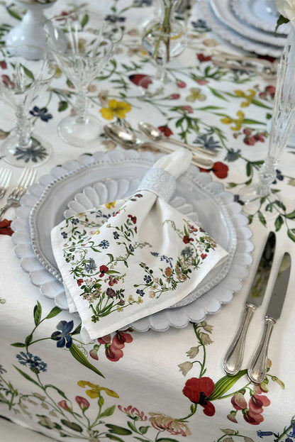 S&B x John Derian Green 'Botanical Wildflower' Linen Napkin