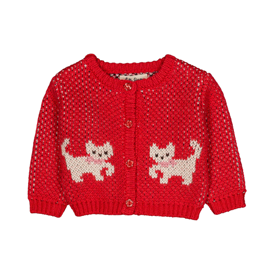 Jeannette Baby Cardigan - Kitty Cherry