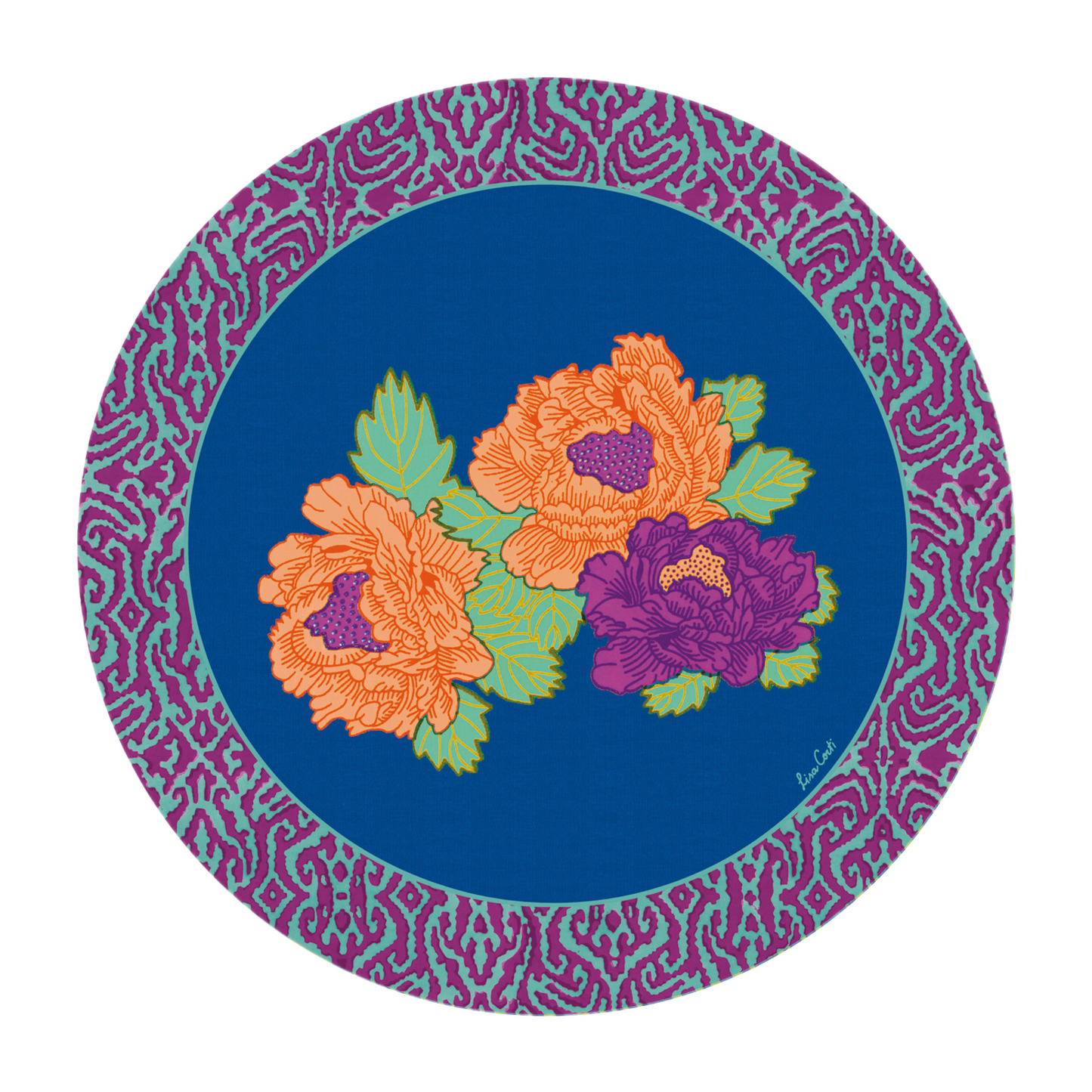 Kauai Peony Placemat - Blue
