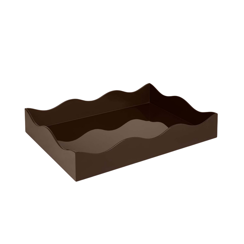 Rita Konig Belles Rives Lacquer Tray - Chocolate Brown