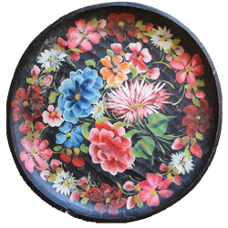 Large Hand Painted Floral Folk Art Tray