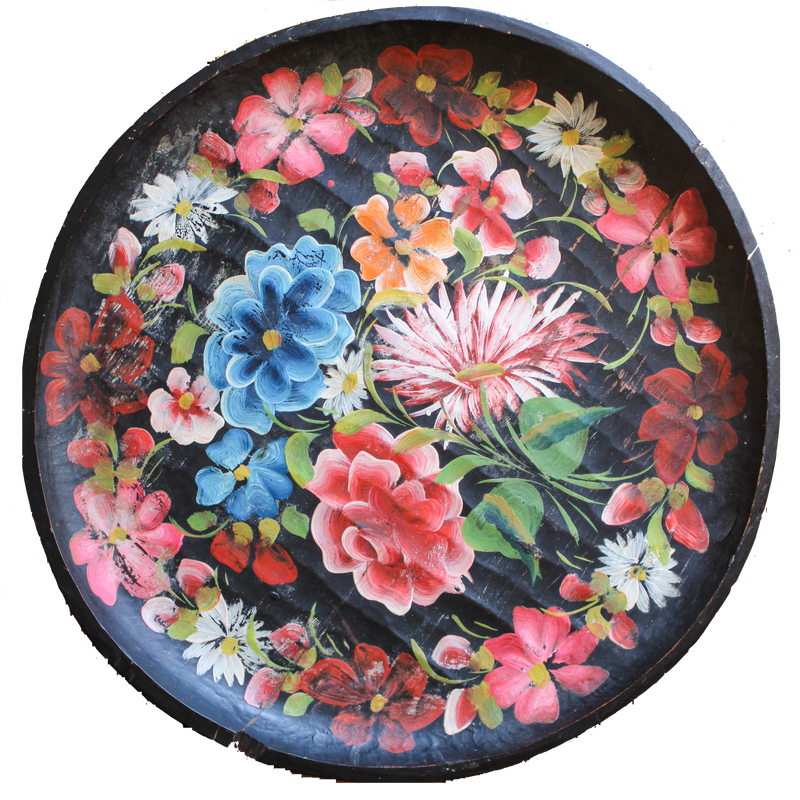 Large Hand Painted Floral Folk Art Tray – House of Cardoon