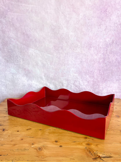 Rita Konig Belles Rives Lacquer Tray - Bordeaux Red