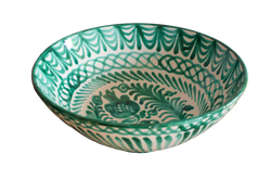 Large Hand Painted Bowl - Green
