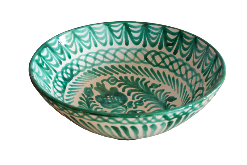 Large Hand Painted Bowl - Green