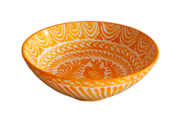 Large Hand Painted Bowl - Yellow