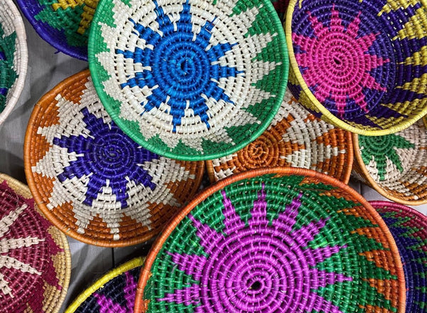Large Woven Basket - Multi Colors