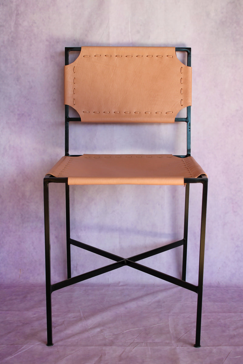 Leather Stitch Chair - Blush