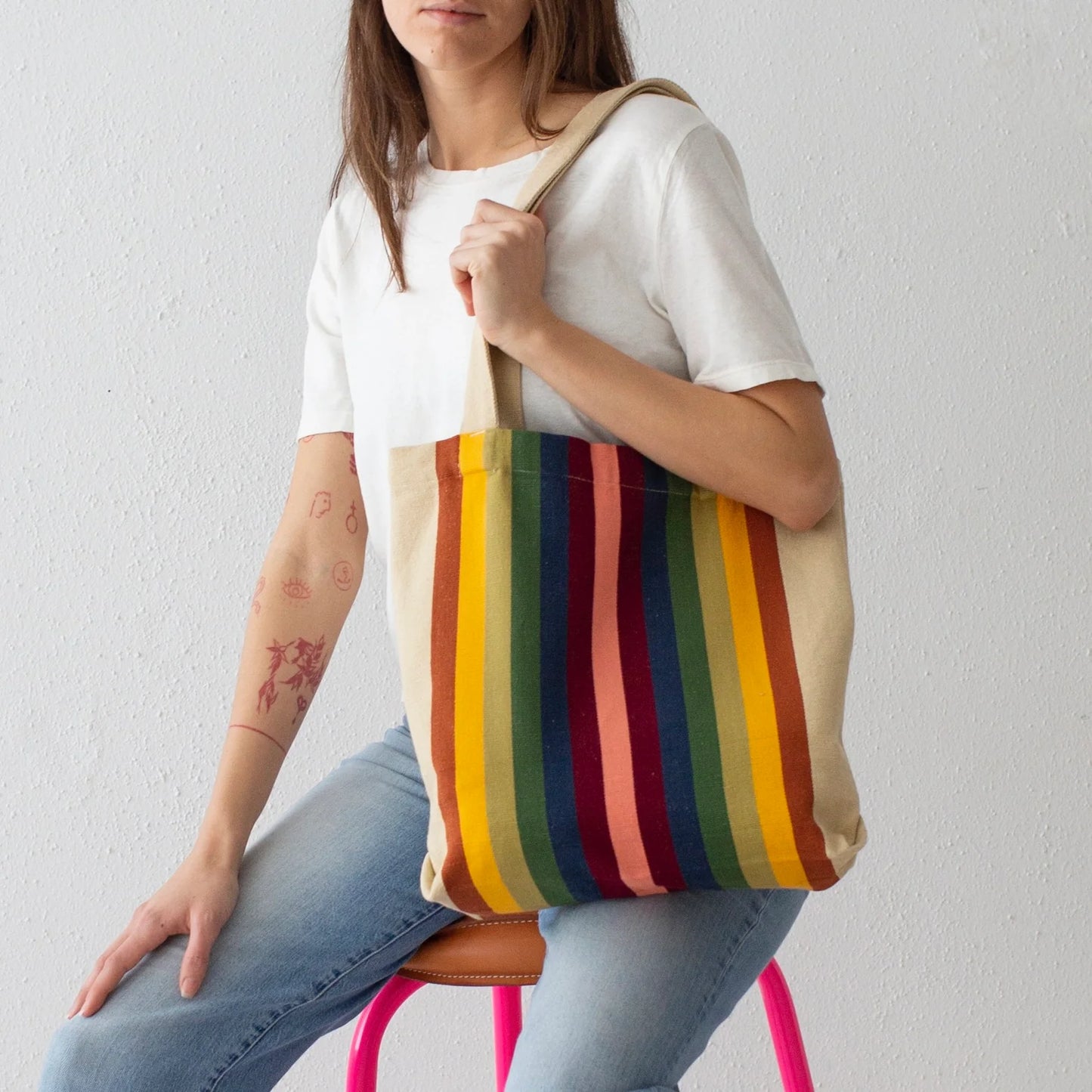 Earth Spectrum Stripe Tote Bag