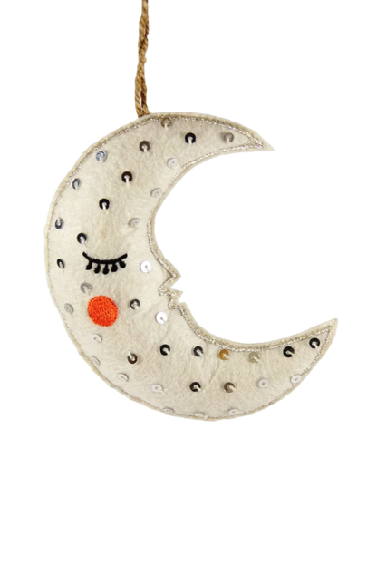 Sequin Moon Ornament
