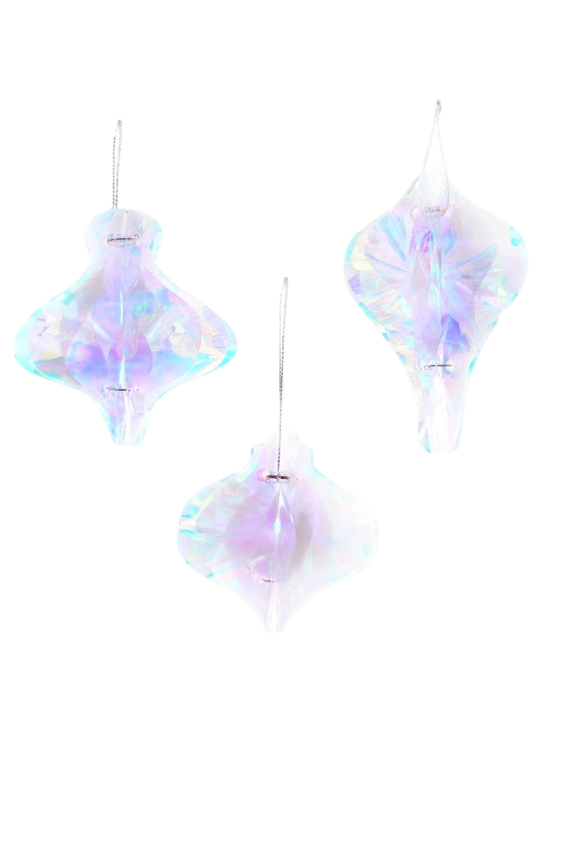 Iridescent Spindle Ornaments
