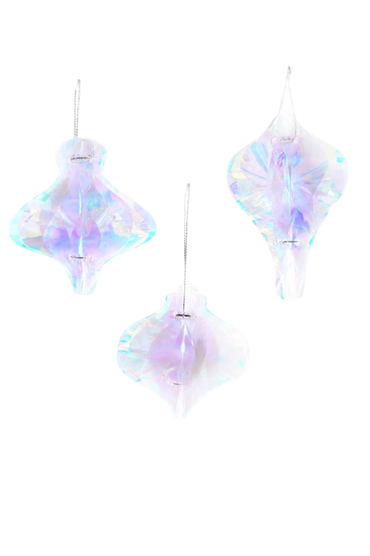 Iridescent Spindle Ornaments