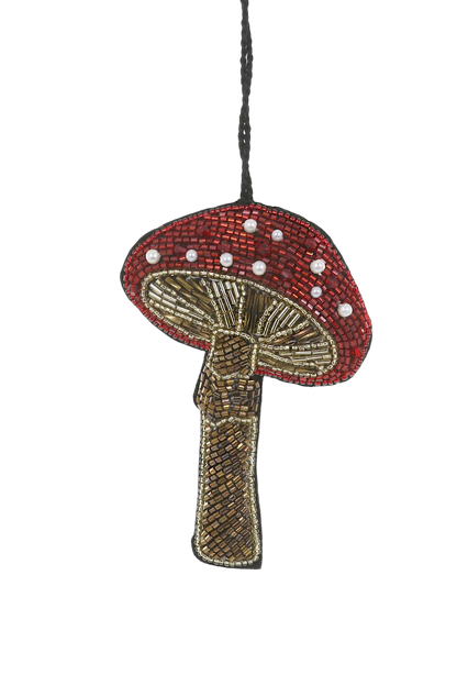 Beaded Mushroom Ornament