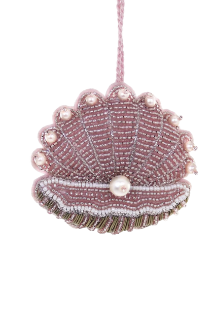 Beaded Clam Shell Ornament