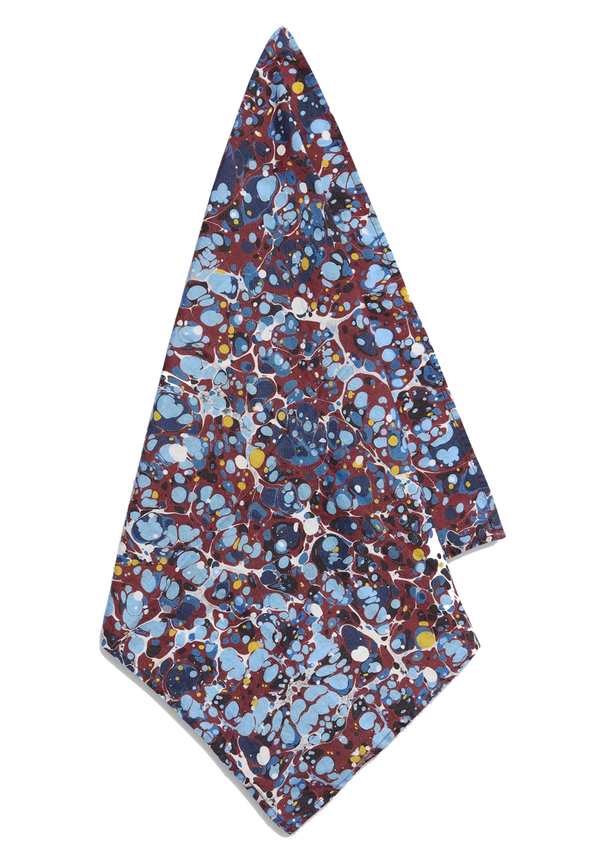 Marble Linen Napkin - Burgundy, Turquoise, Blue