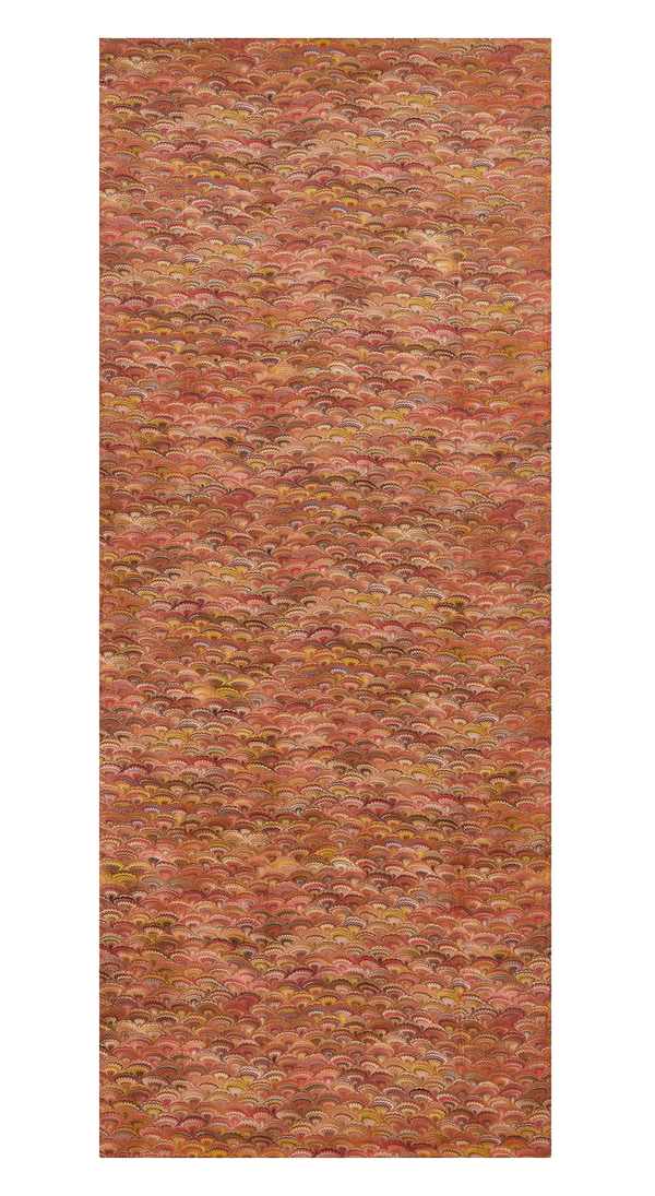Marble Fan Linen Tablecloth - Rust Red, Orange, Yellow