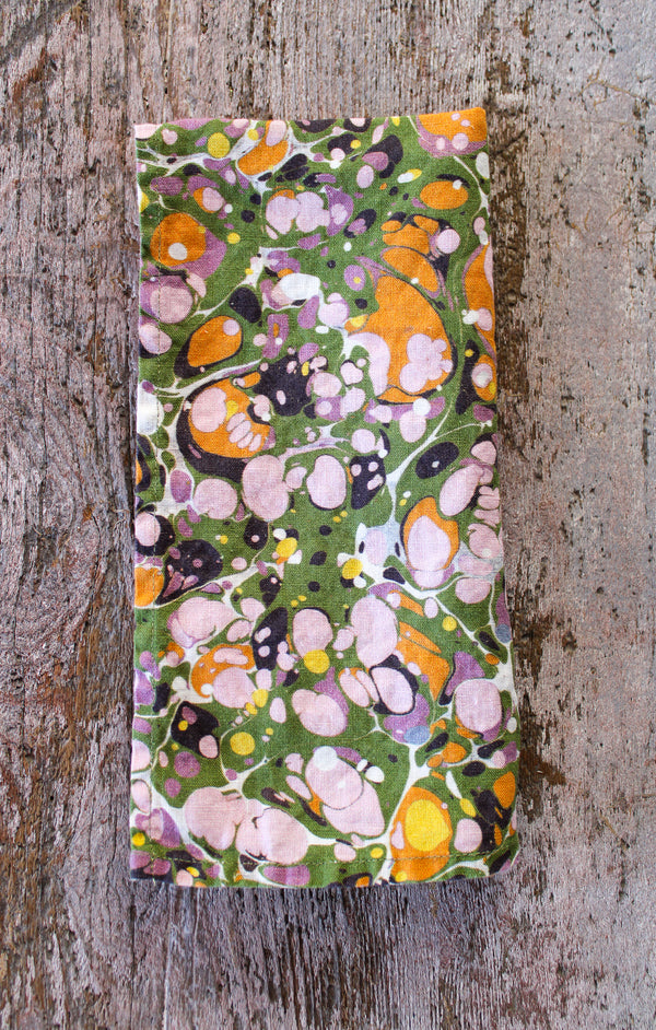 Marble Linen Napkin - Green, Pink, Orange