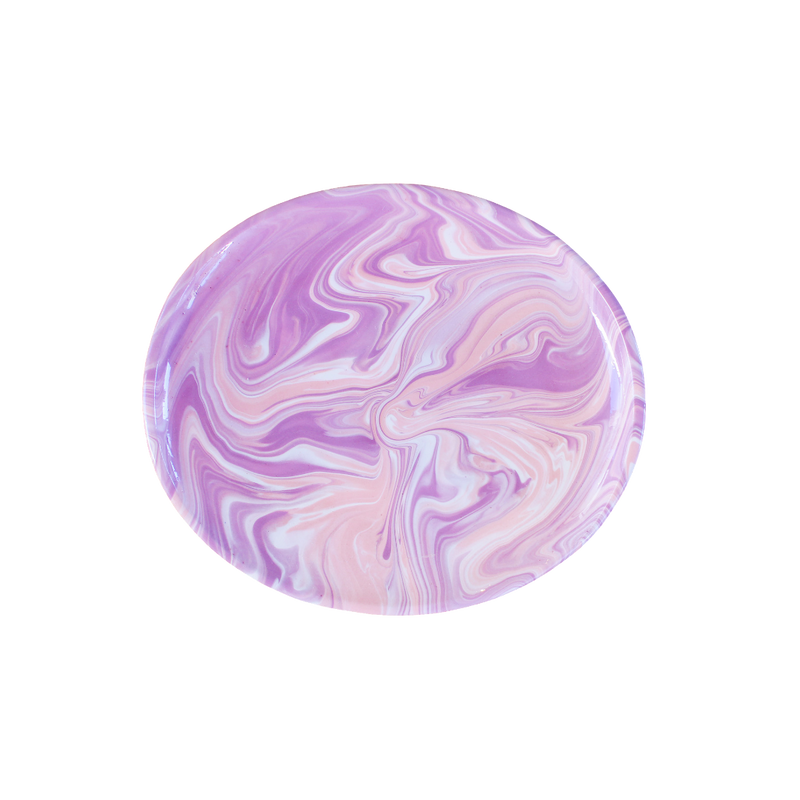 Marbled Ceramic Oval Salad Plate - Nymphe (Lilac)
