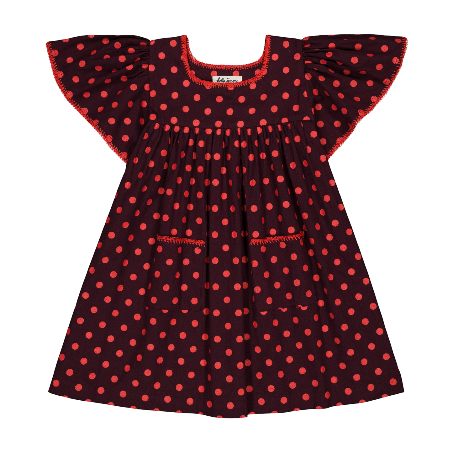 Mariana Dress - Plum Dots